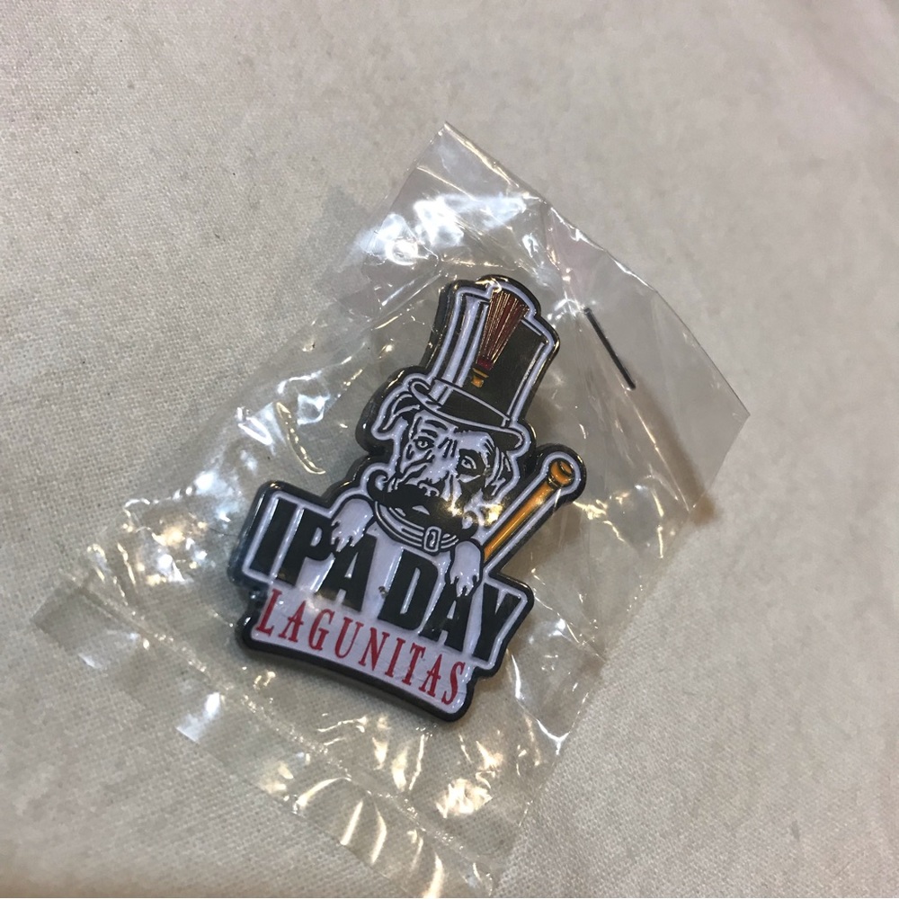 FREE * NEW Lagunitas Fun Dog IPA Day Pin NIP Rare Holiday Alcohol Celebrate Beer